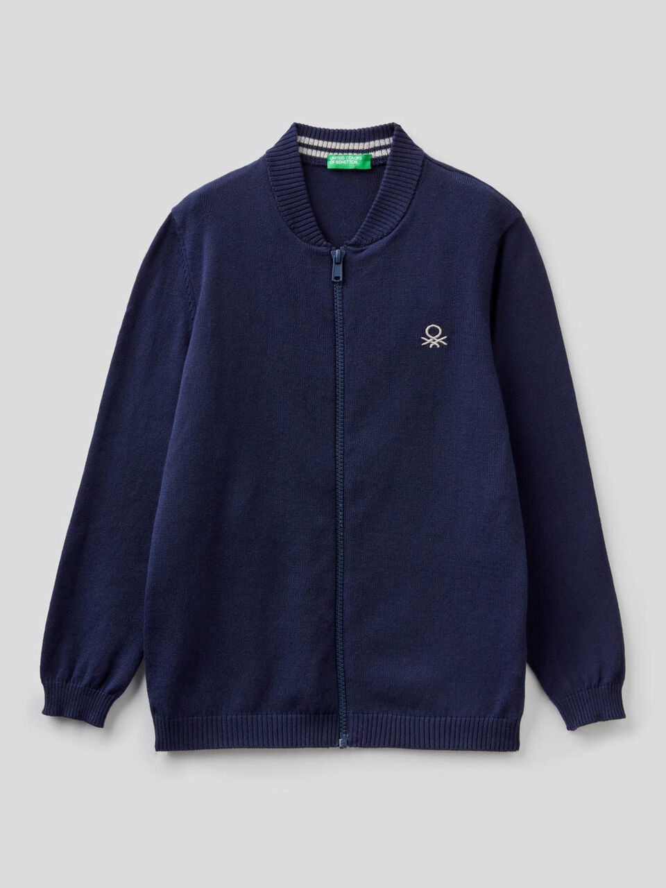 Zip-up cardigan in pure cotton image number null