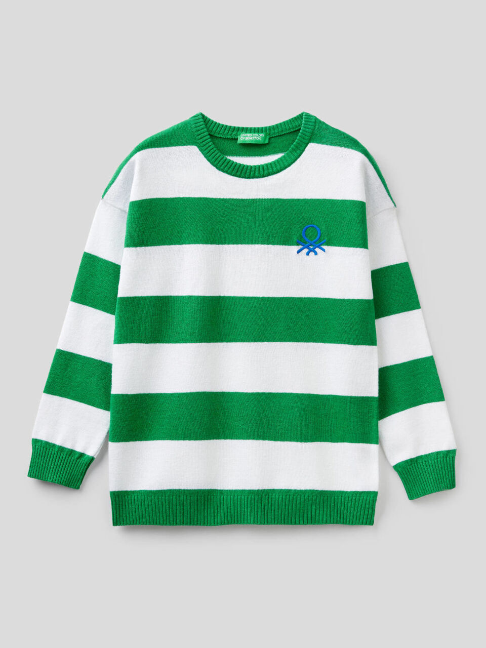 Striped sweater with logo image number null