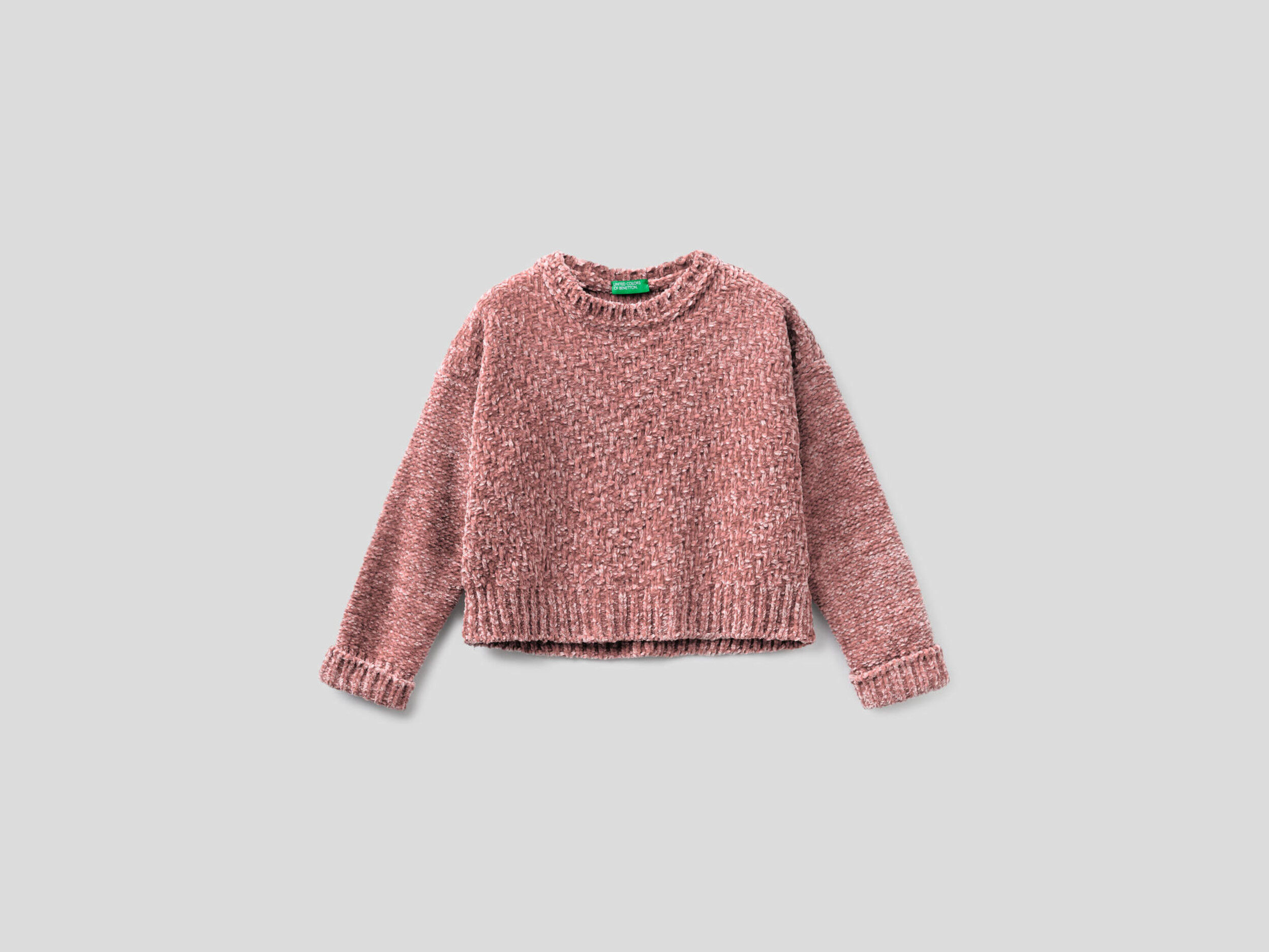 pink chenille cardigan