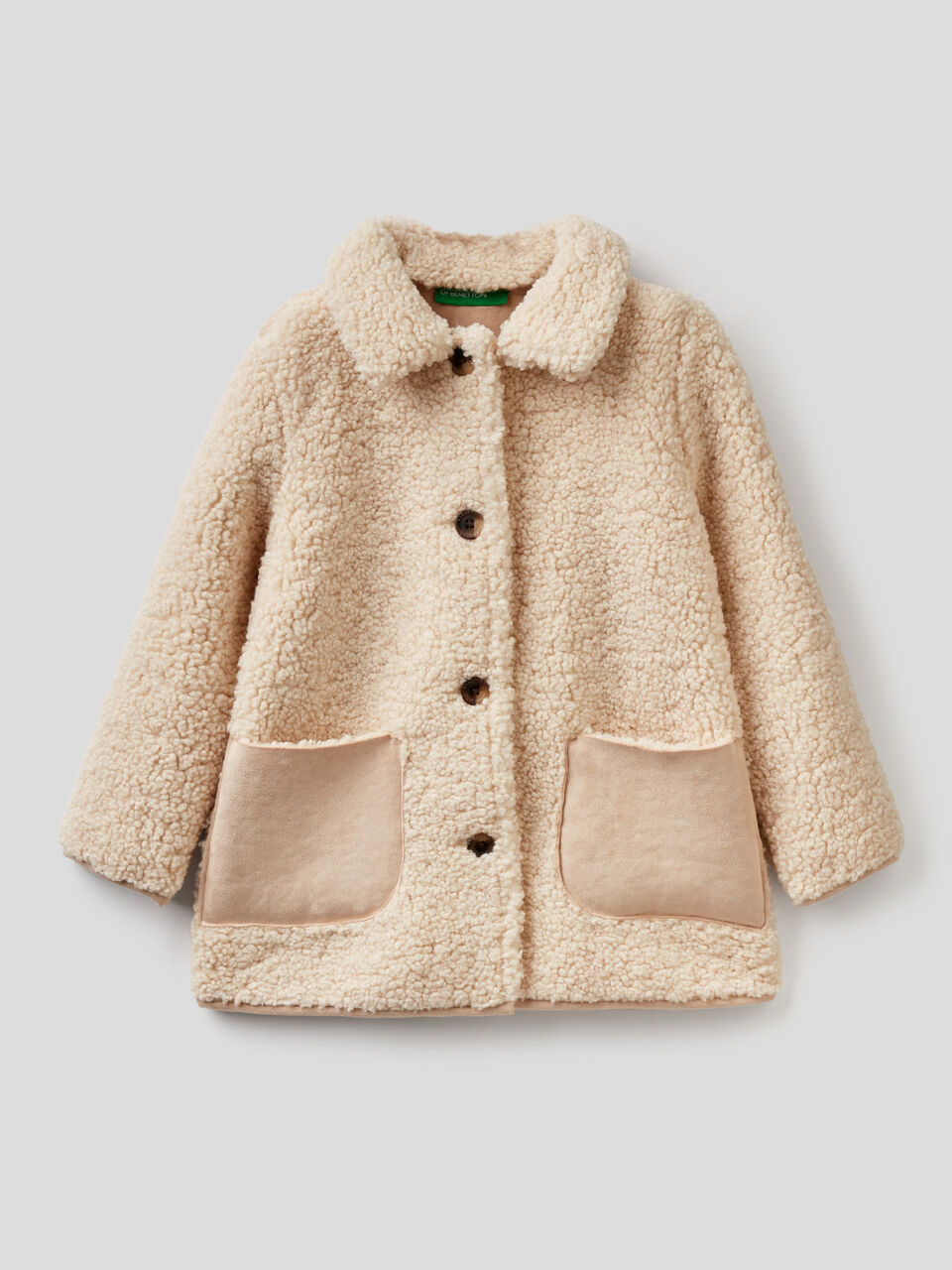 Teddy coat with clashing pockets image number 1