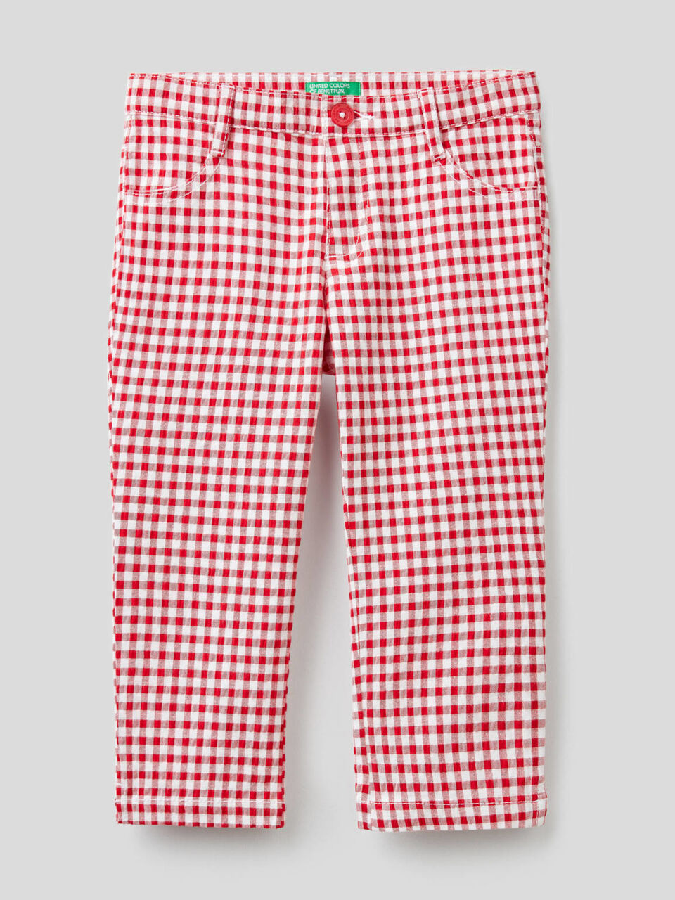 Cropped check trousers image number null