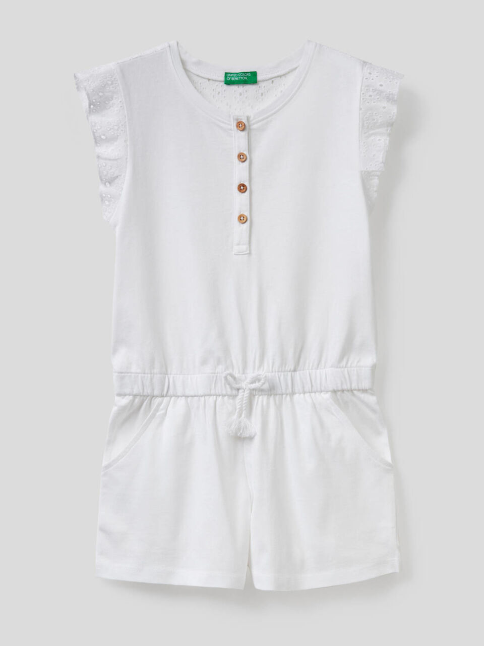 Jumpsuit with inserts in perforated fabric image number null