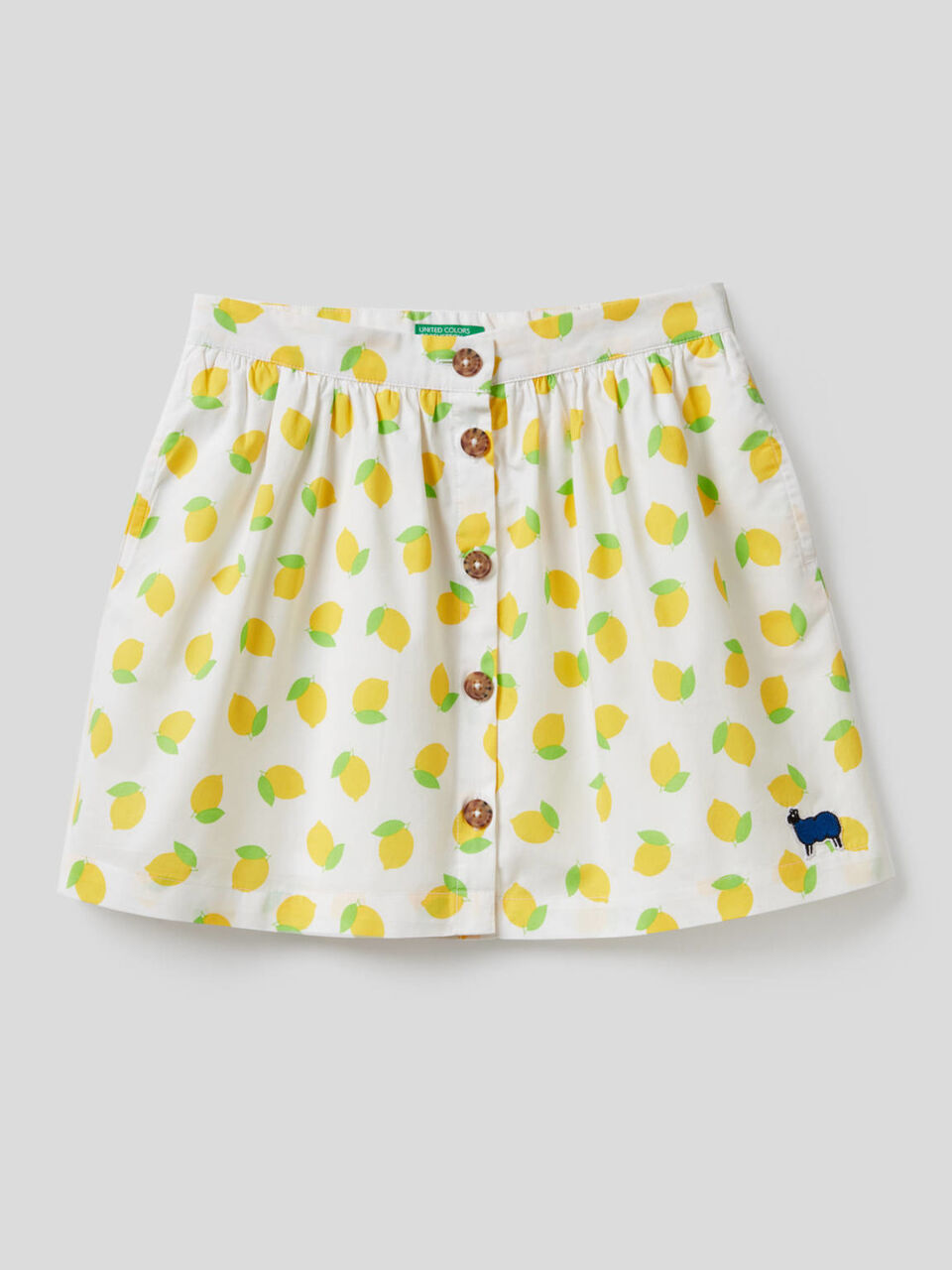 Printed skirt in pure cotton image number null