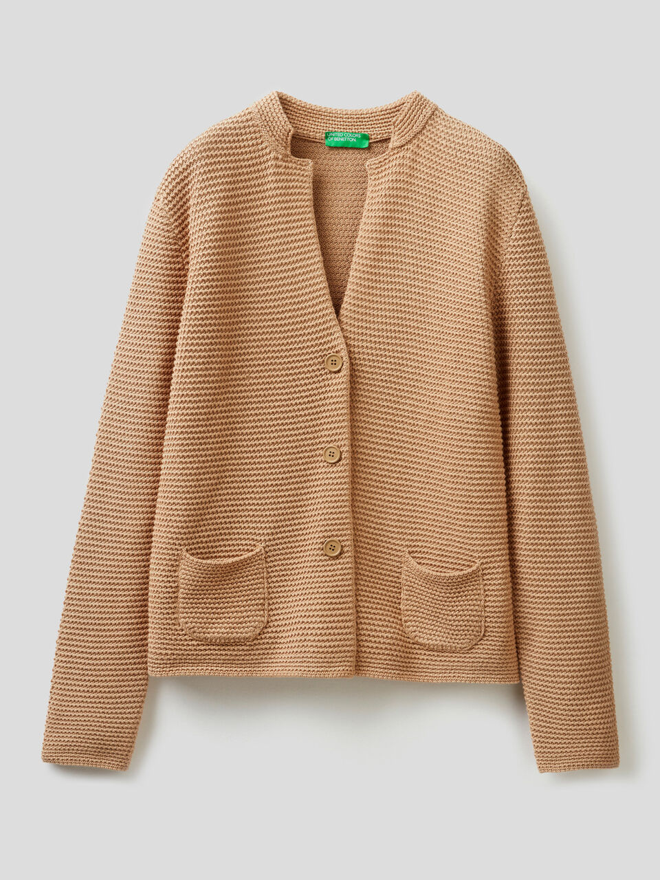 100% cotton knit jacket image number 1