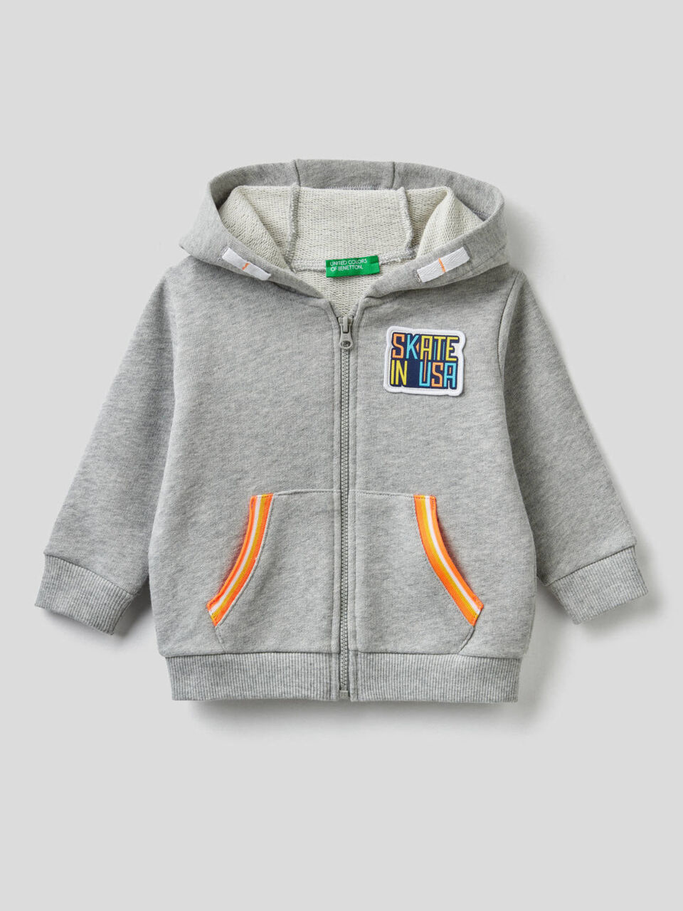 100% cotton sweatshirt with zip and hood image number null