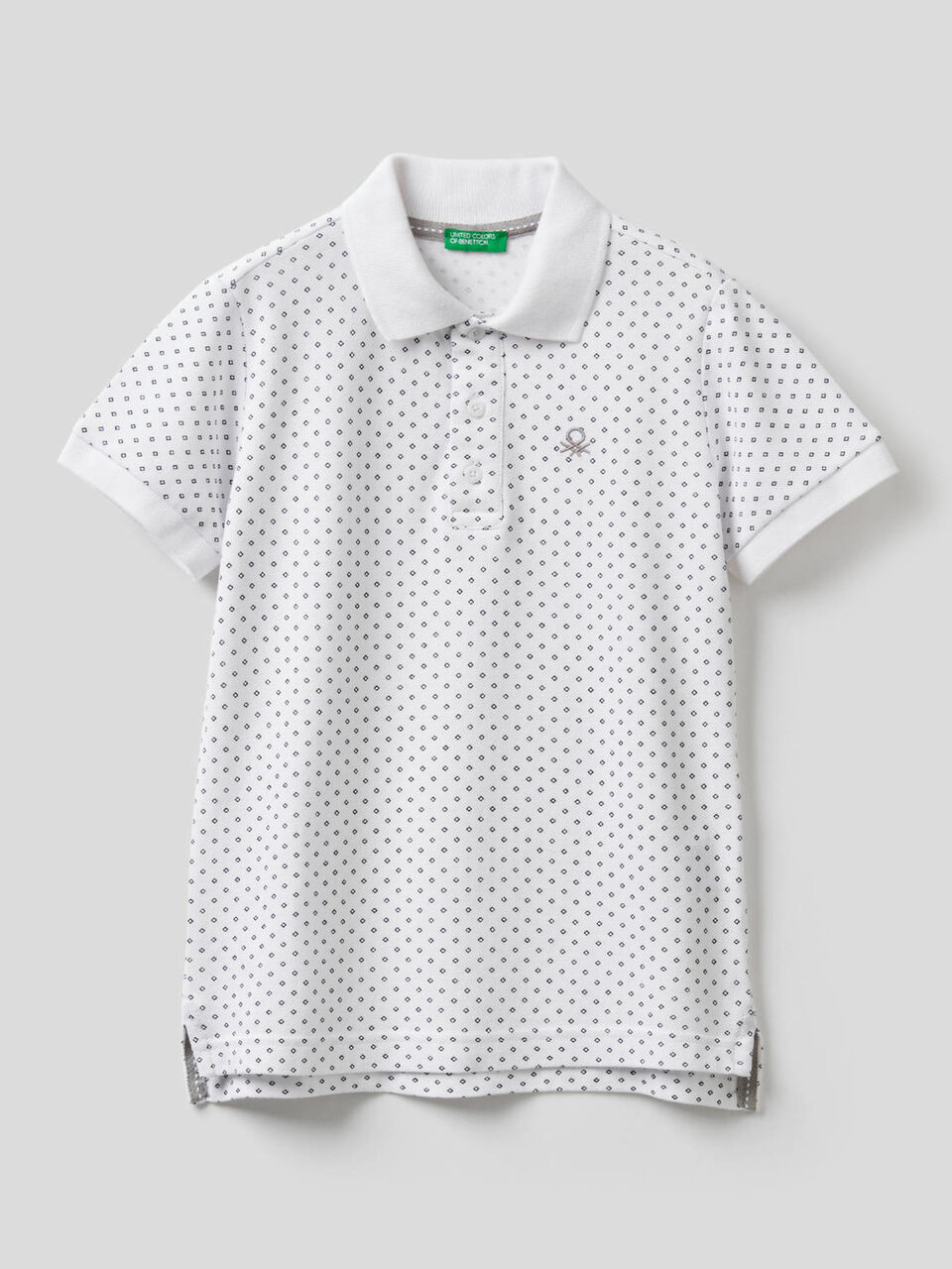 Polo in cotton with micro print image number null