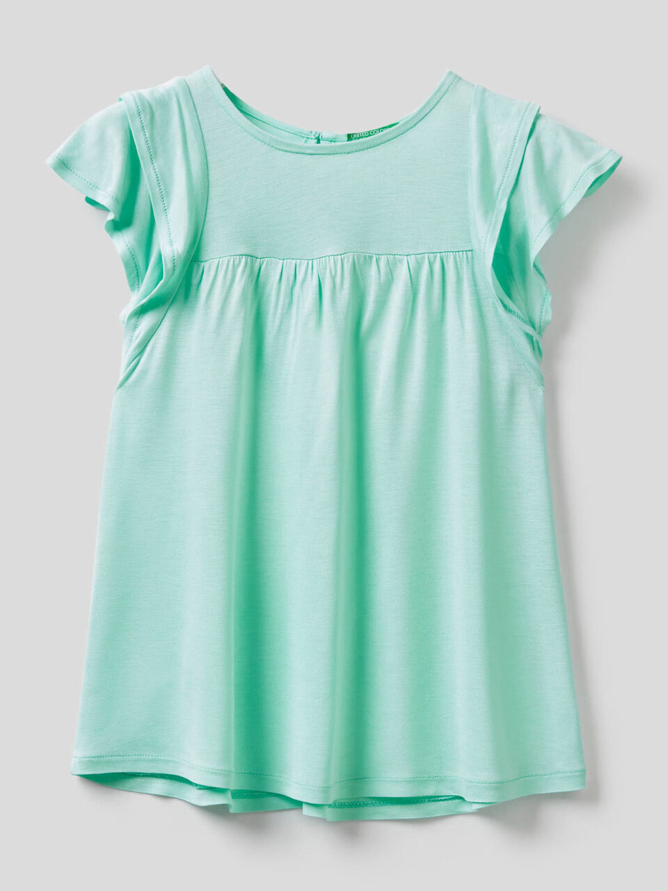 T-shirt with ruffles on the sleeves image number null