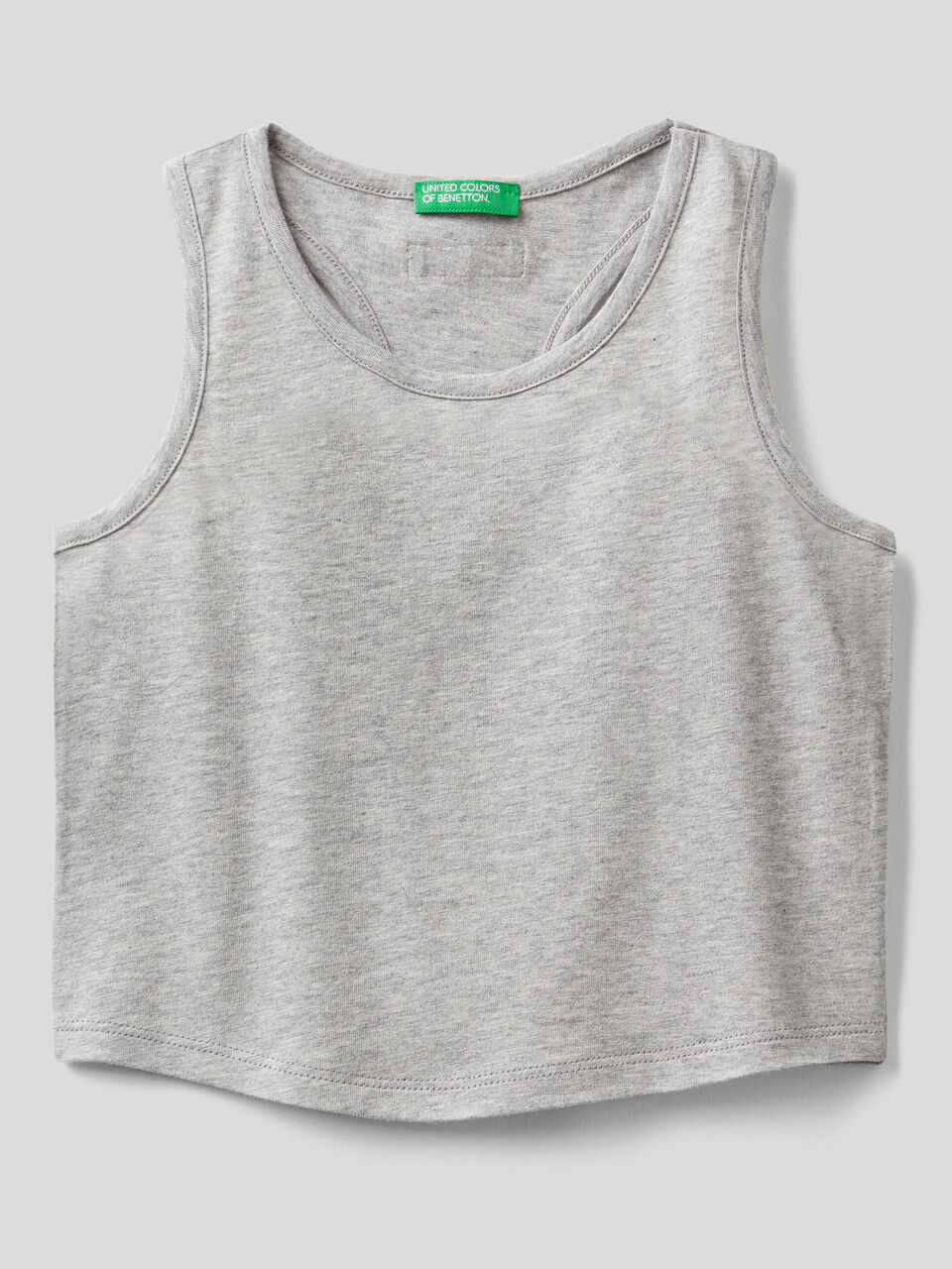 Cropped tank top in pure organic cotton image number 1
