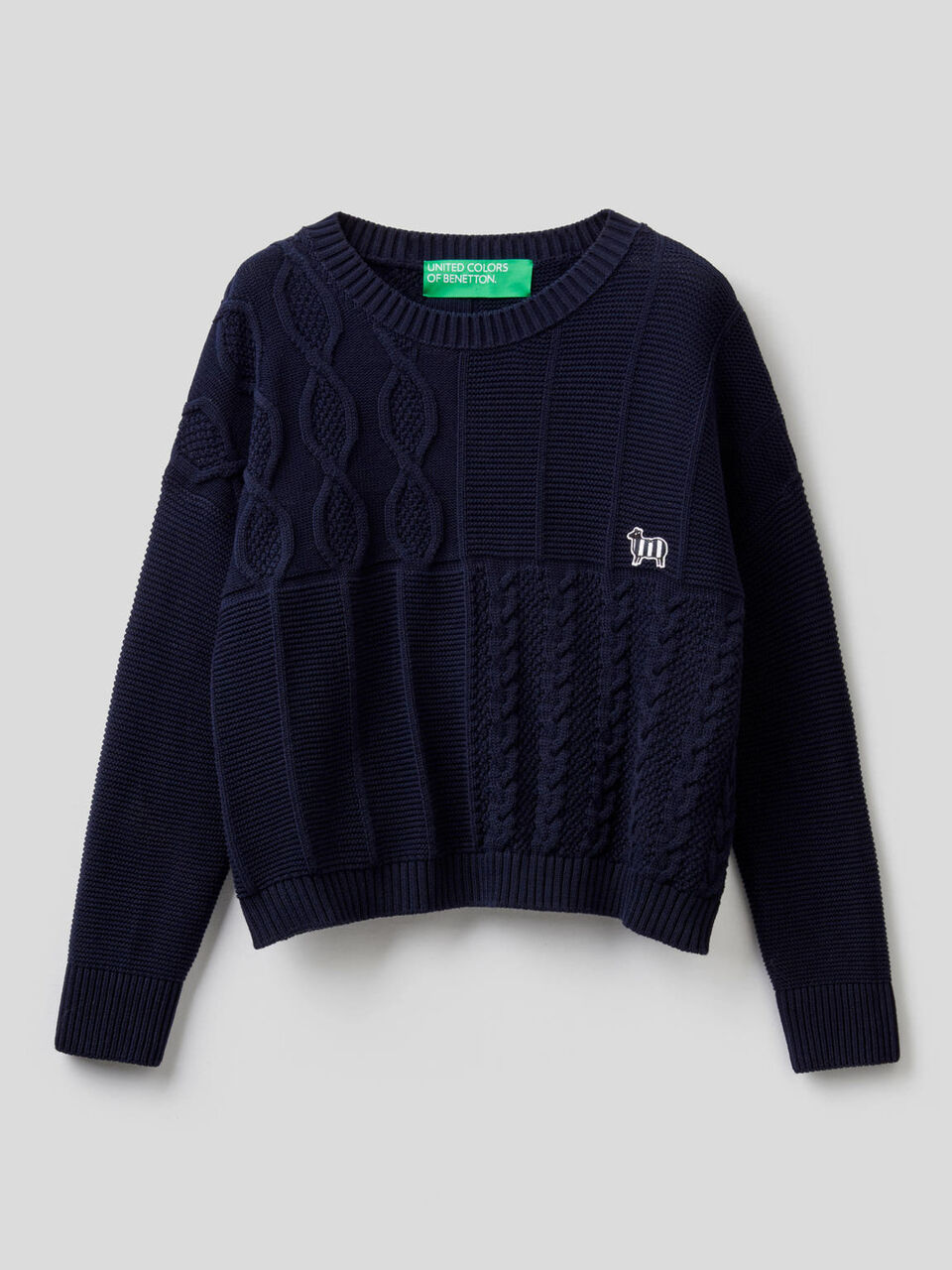 Knit sweater in 100% cotton image number null
