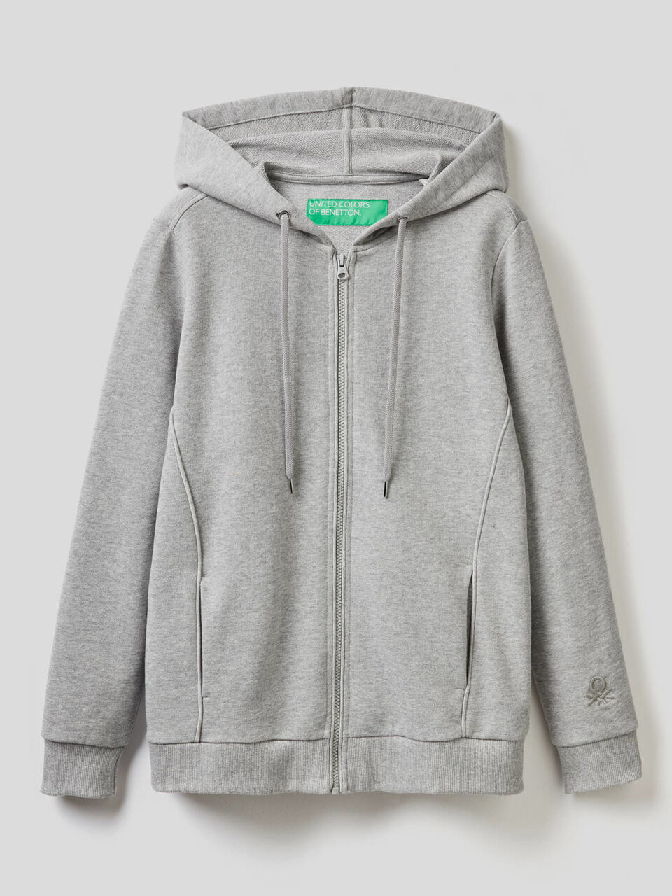 100% cotton sweatshirt with zip and hood image number 1