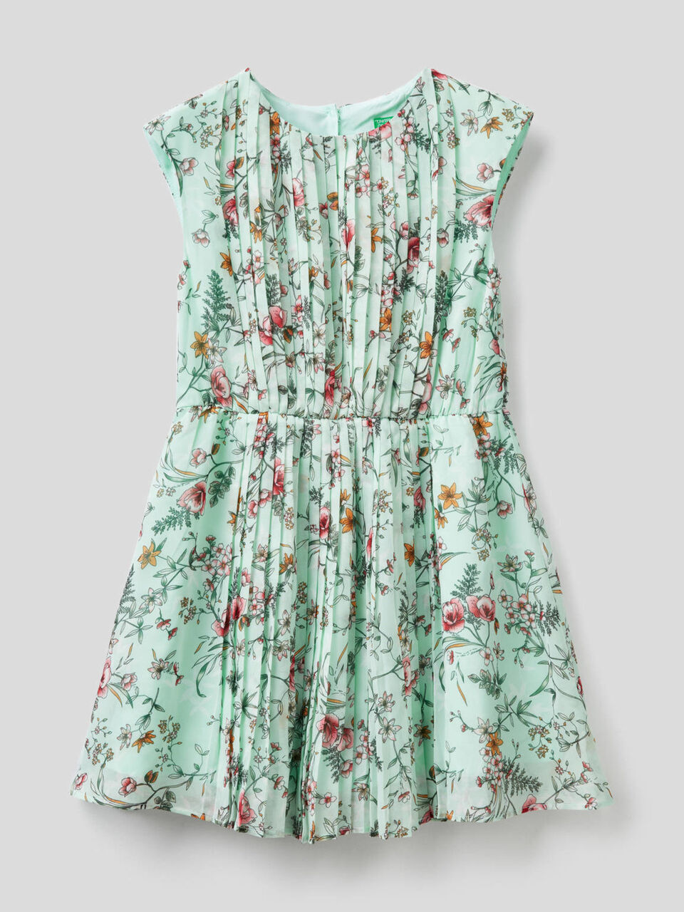 Sleeveless dress with floral print image number null