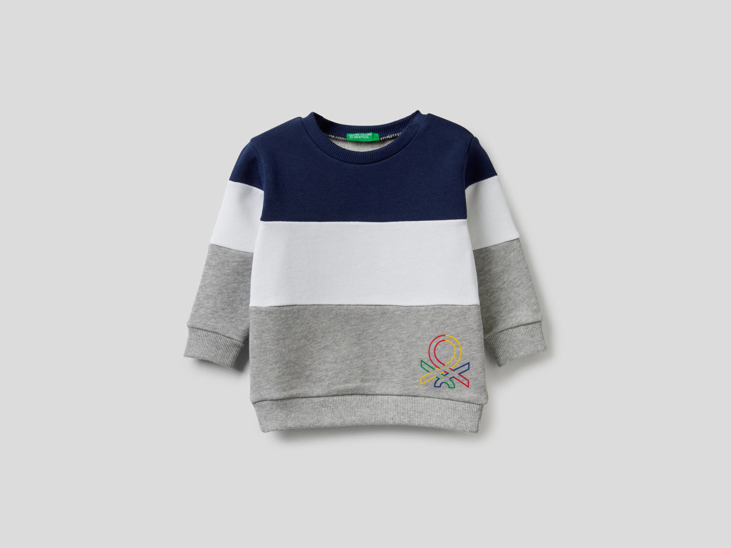 Color block sweatshirt in organic cotton image number null