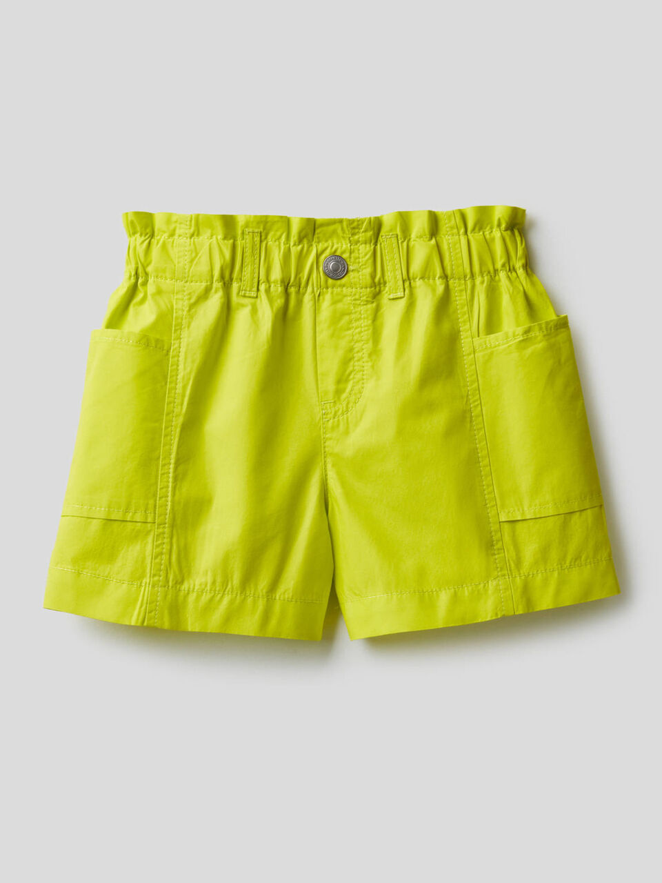Paper bag shorts in 100% cotton image number null