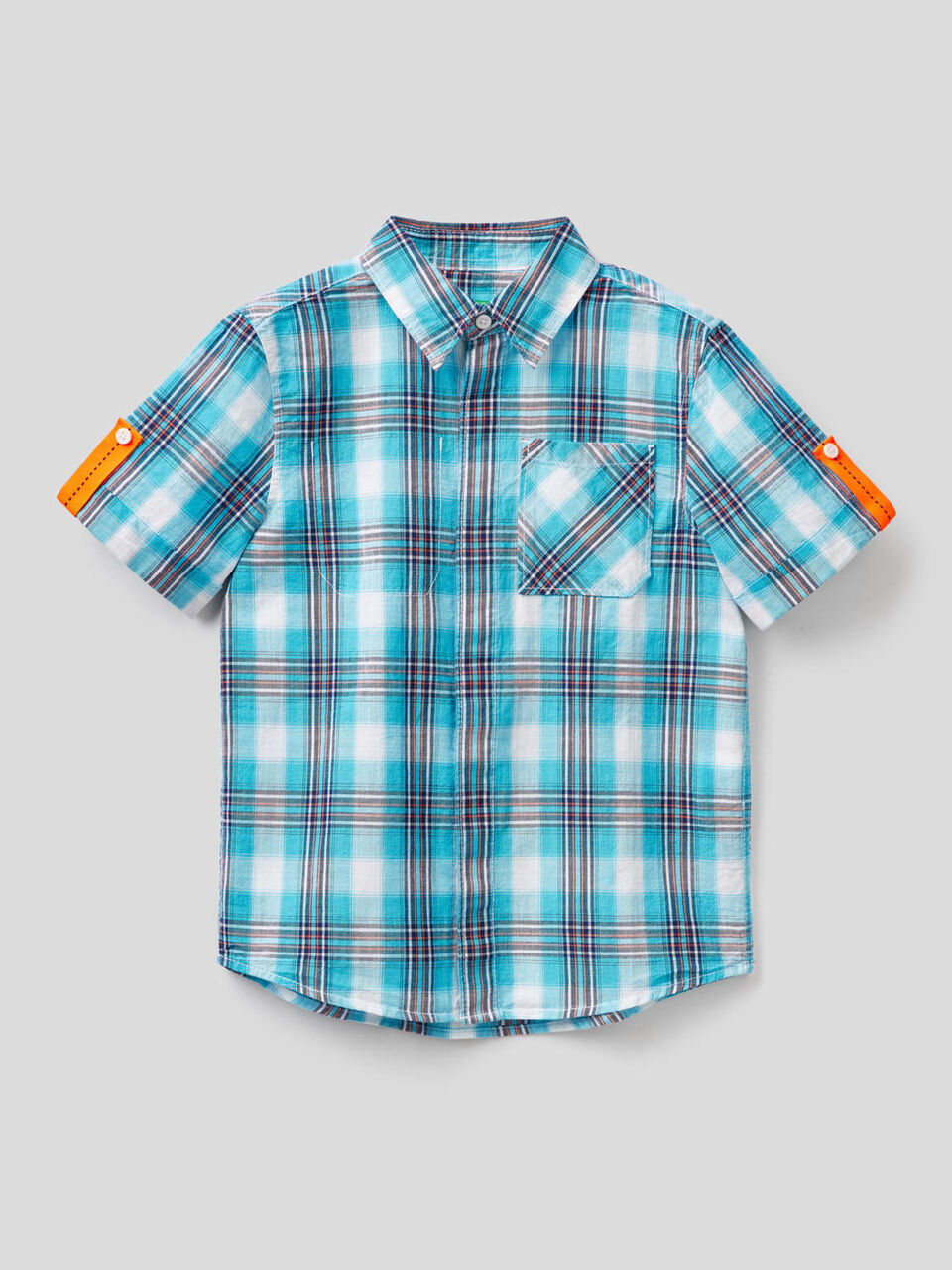 Check shirt with short sleeves image number null