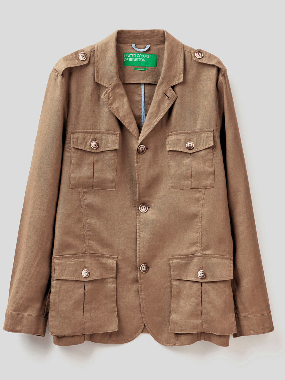 Pure linen jacket with pockets image number null