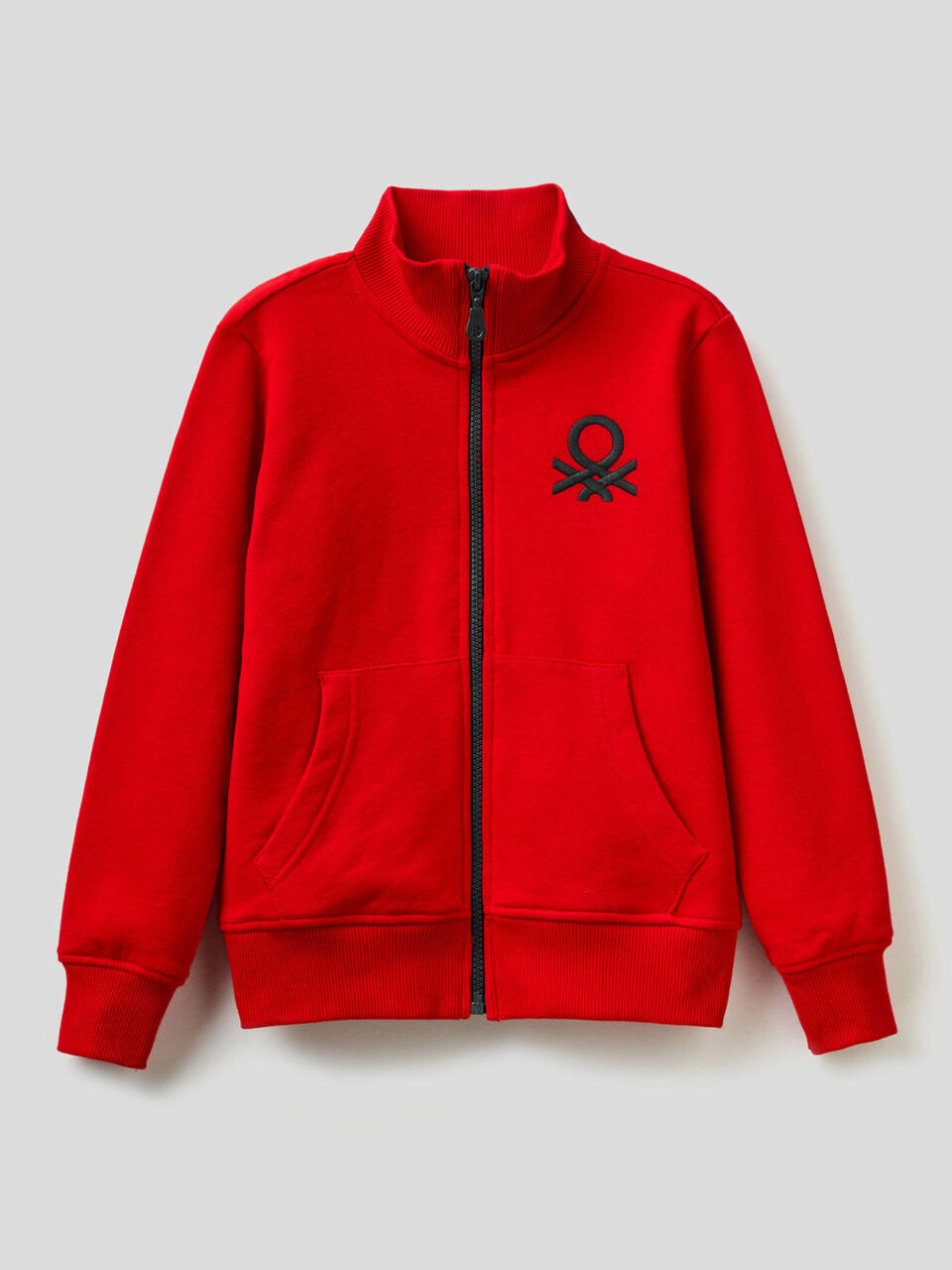 Sweatshirt with zip and embroidered logo image number 1