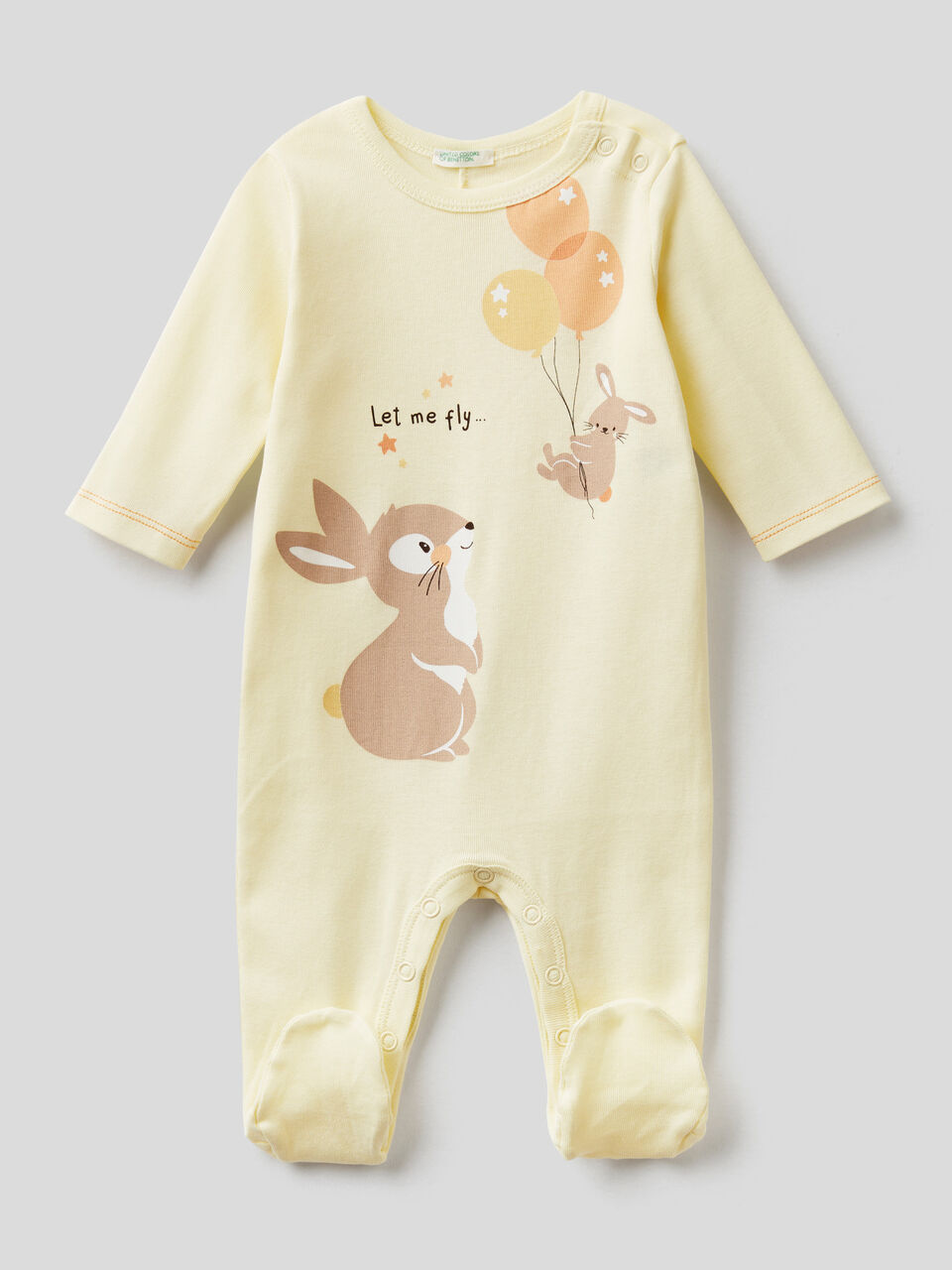 Long 100% organic cotton onesie image number 1