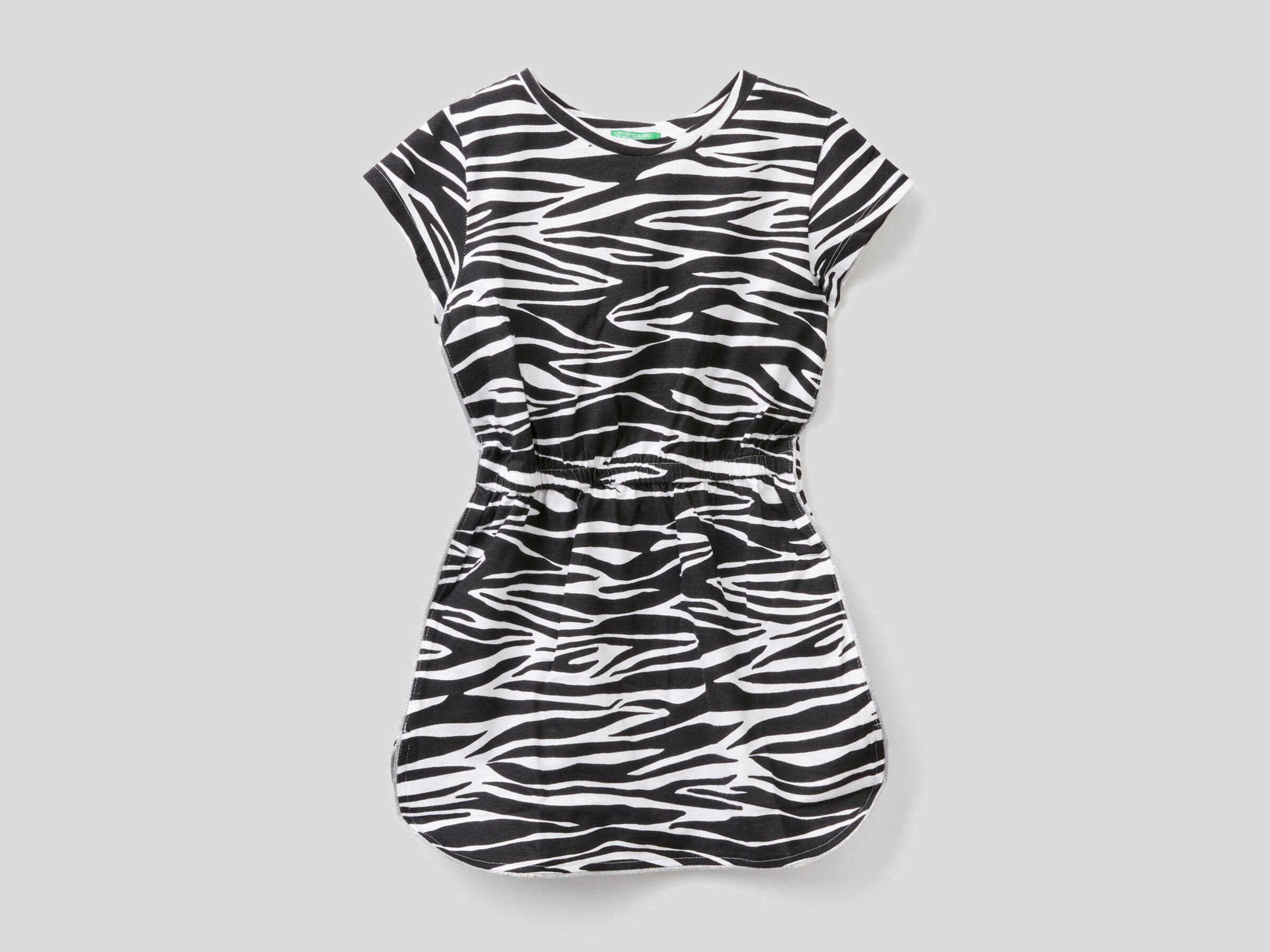 Printed dress in pure cotton image number null