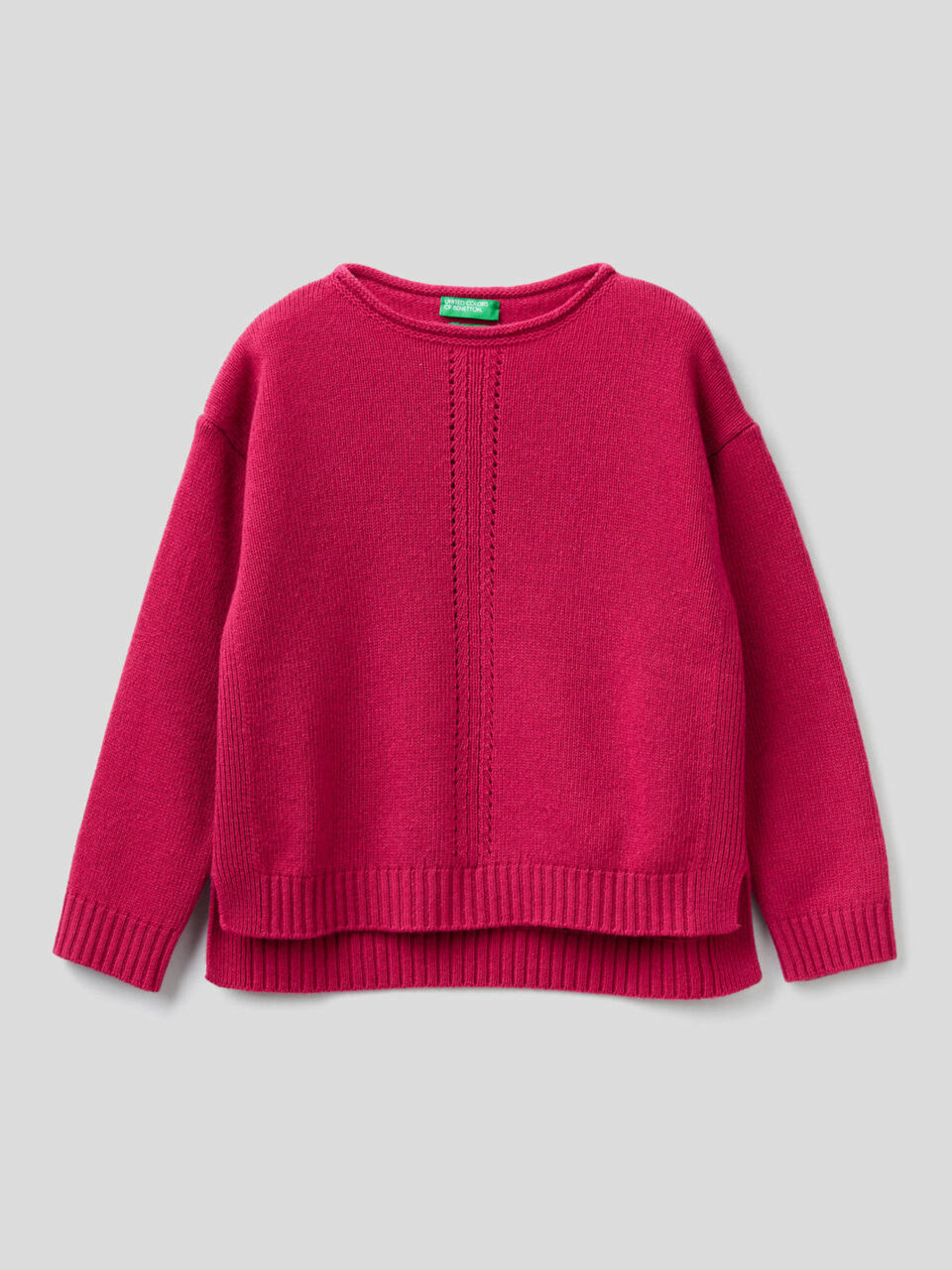Knit sweater with playful stitching image number 1