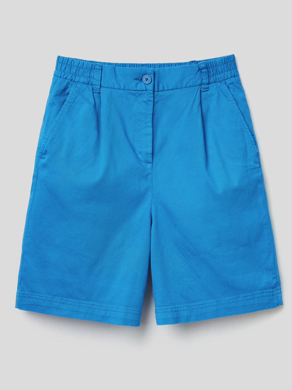 Solid color stretch cotton bermudas image number 1