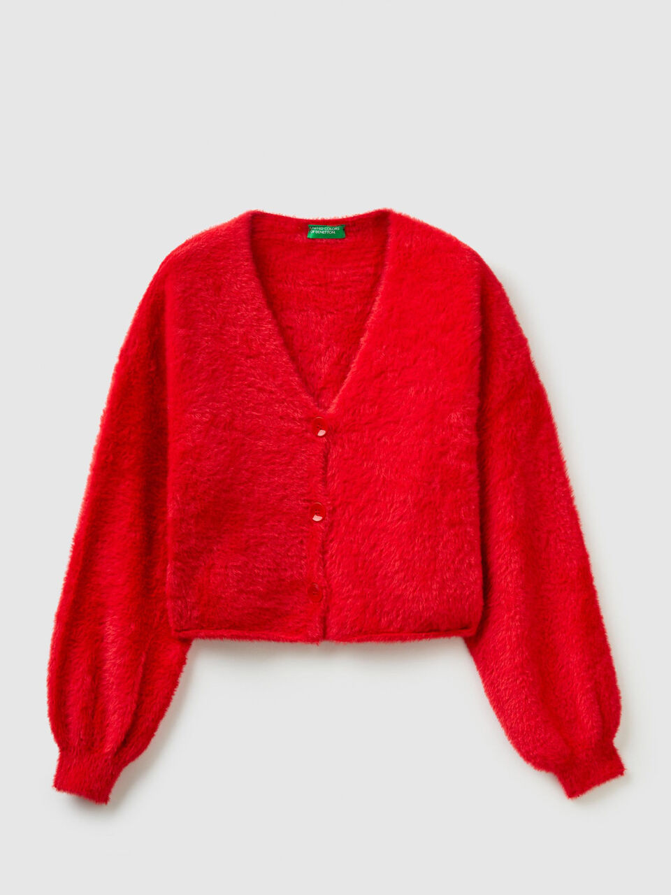 Long-haired yarn cardigan image number 1