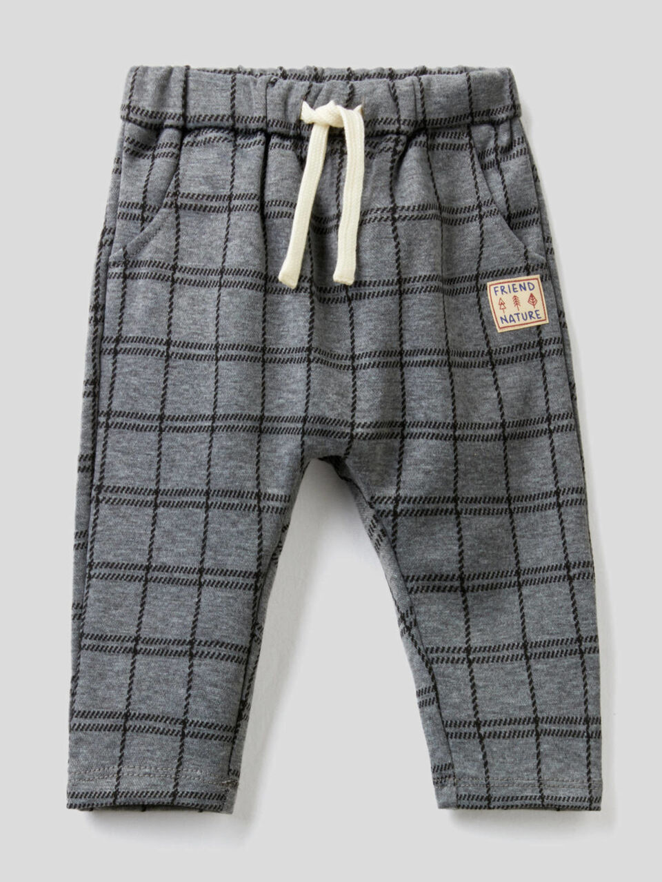 Check trousers with drawstring image number 1