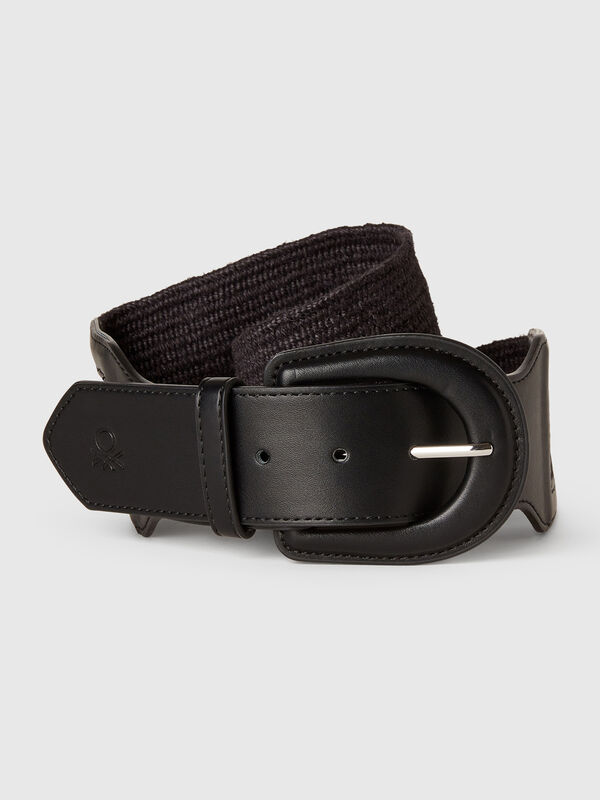 High raffia effect belt Women