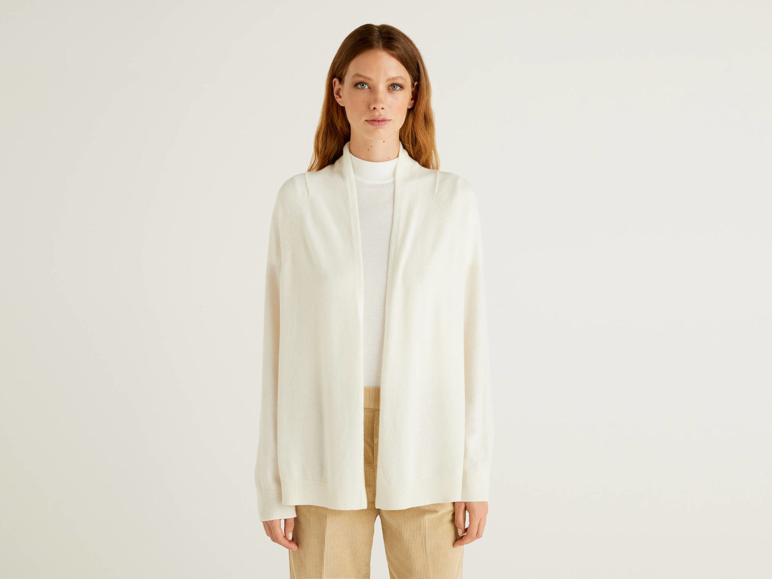 cream cardigan