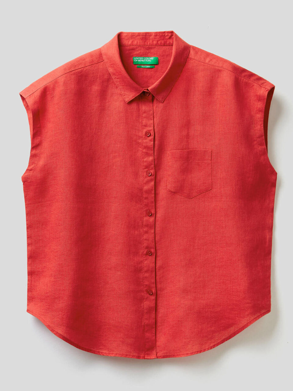 100% linen short sleeve shirt image number 1
