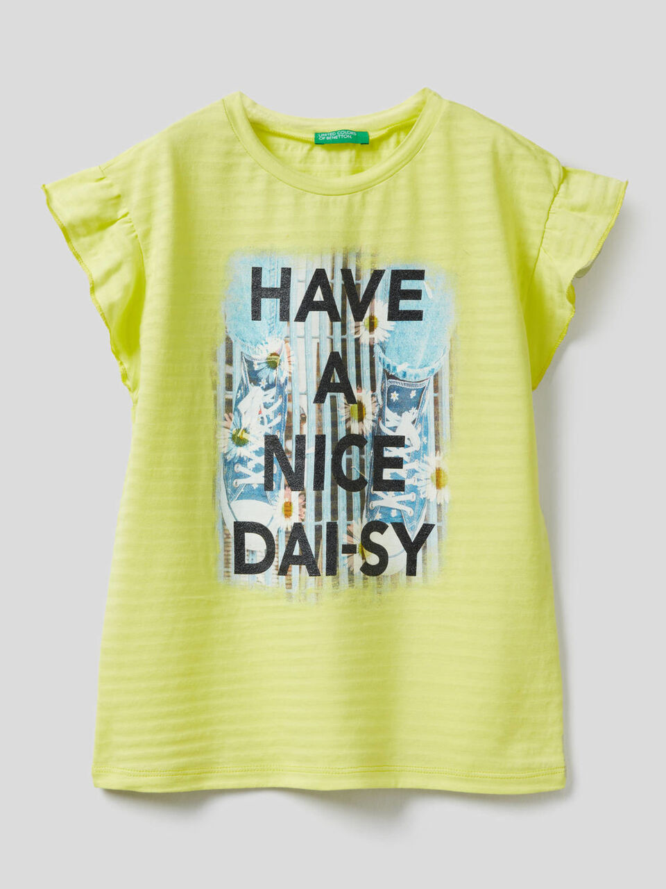Printed t-shirt with cap sleeves image number 1