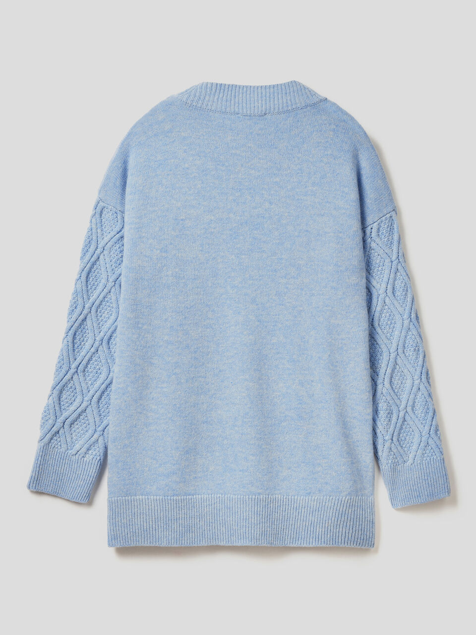 Turtleneck sweater with knit sleeves image number 2