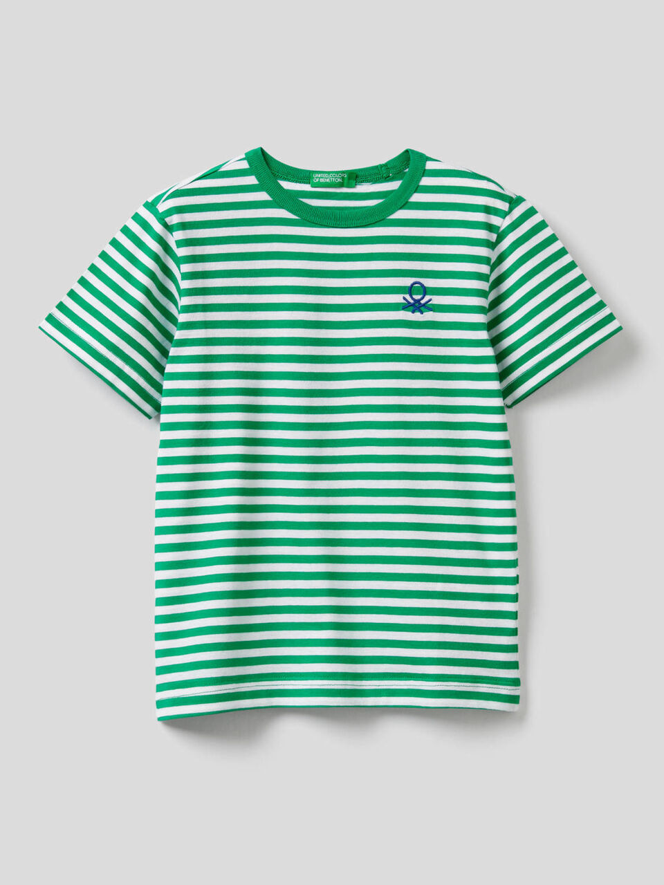 Striped t-shirt in 100% cotton image number 1