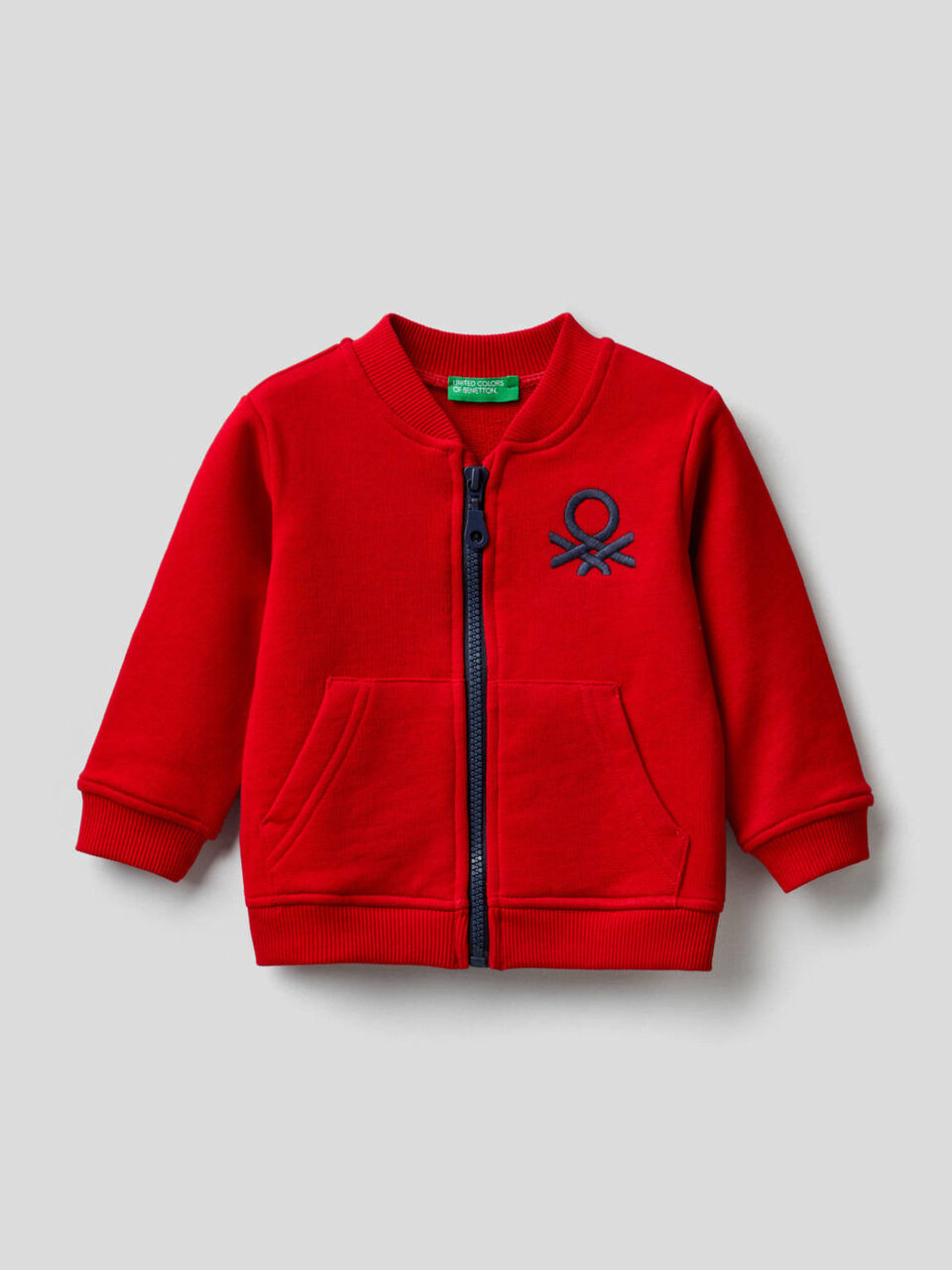 100% cotton sweatshirt with zipper image number 1