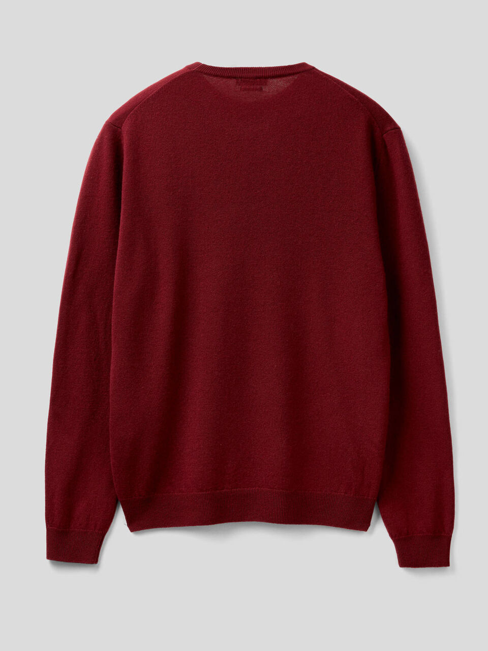 Burgundy Crew Neck Sweater In Pure Merino Wool