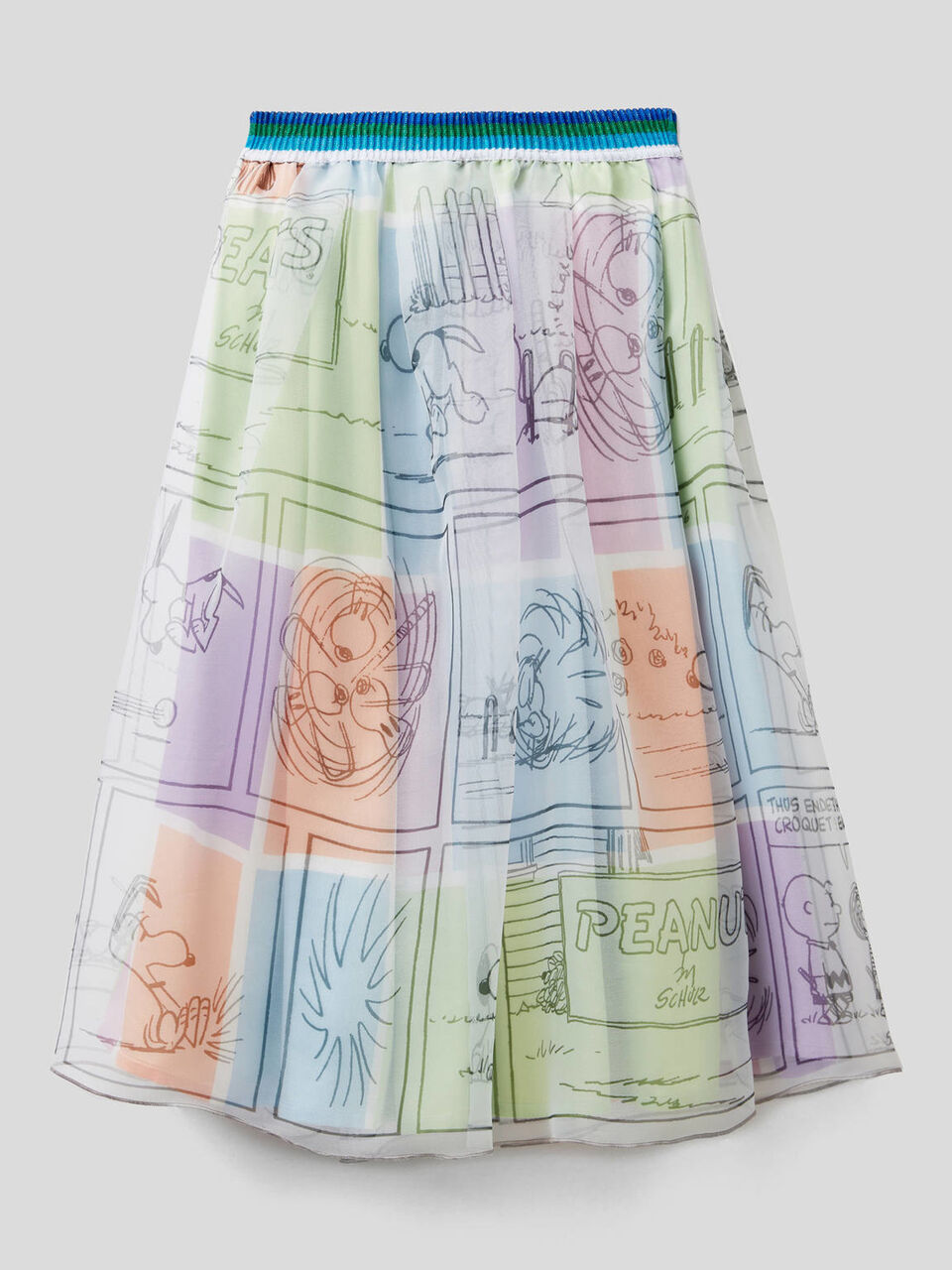 Wide skirt with chiffon layer image number null