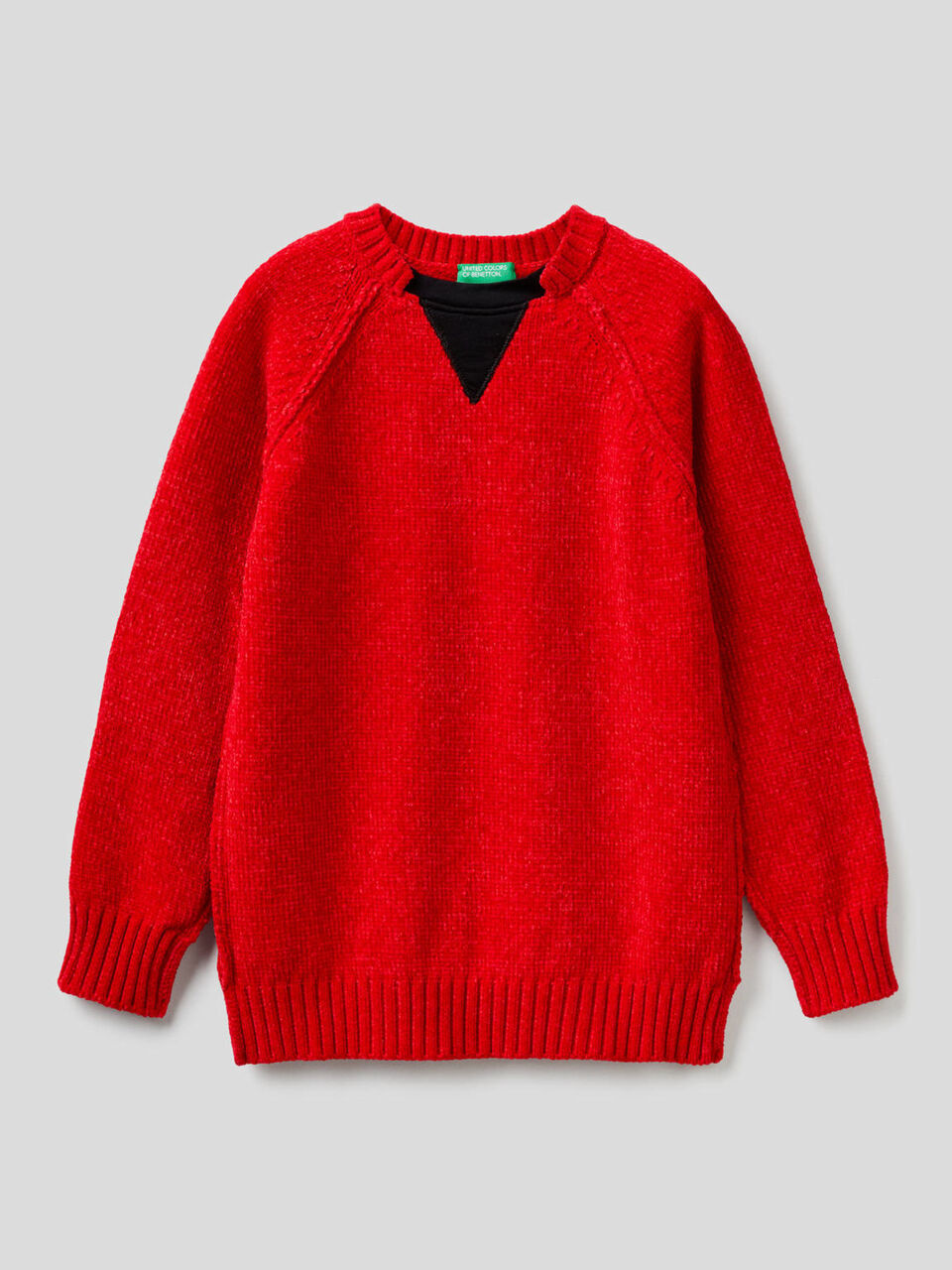 Chenille sweater with clashing details image number 1