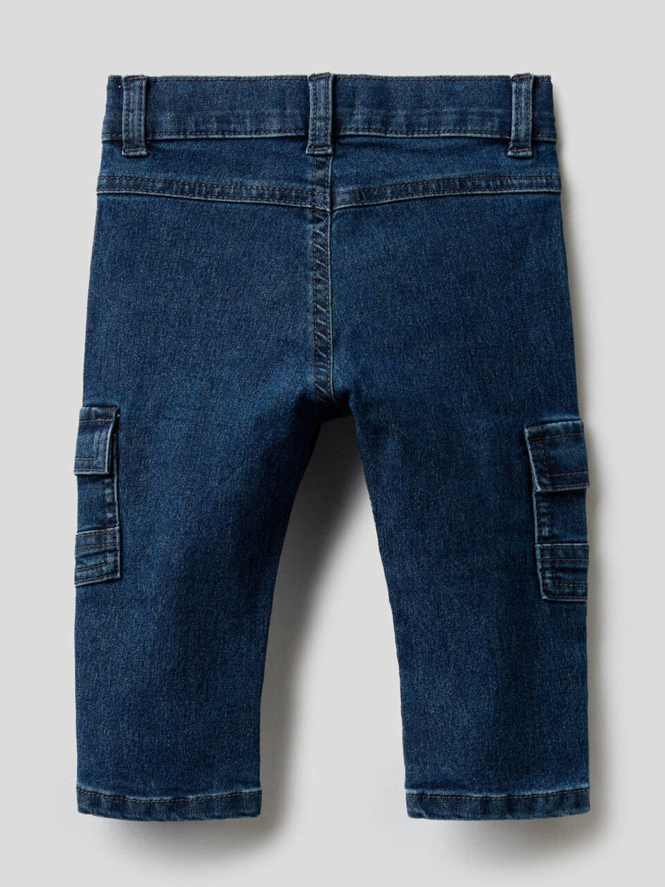 Stretch denim cargo trousers image number 2
