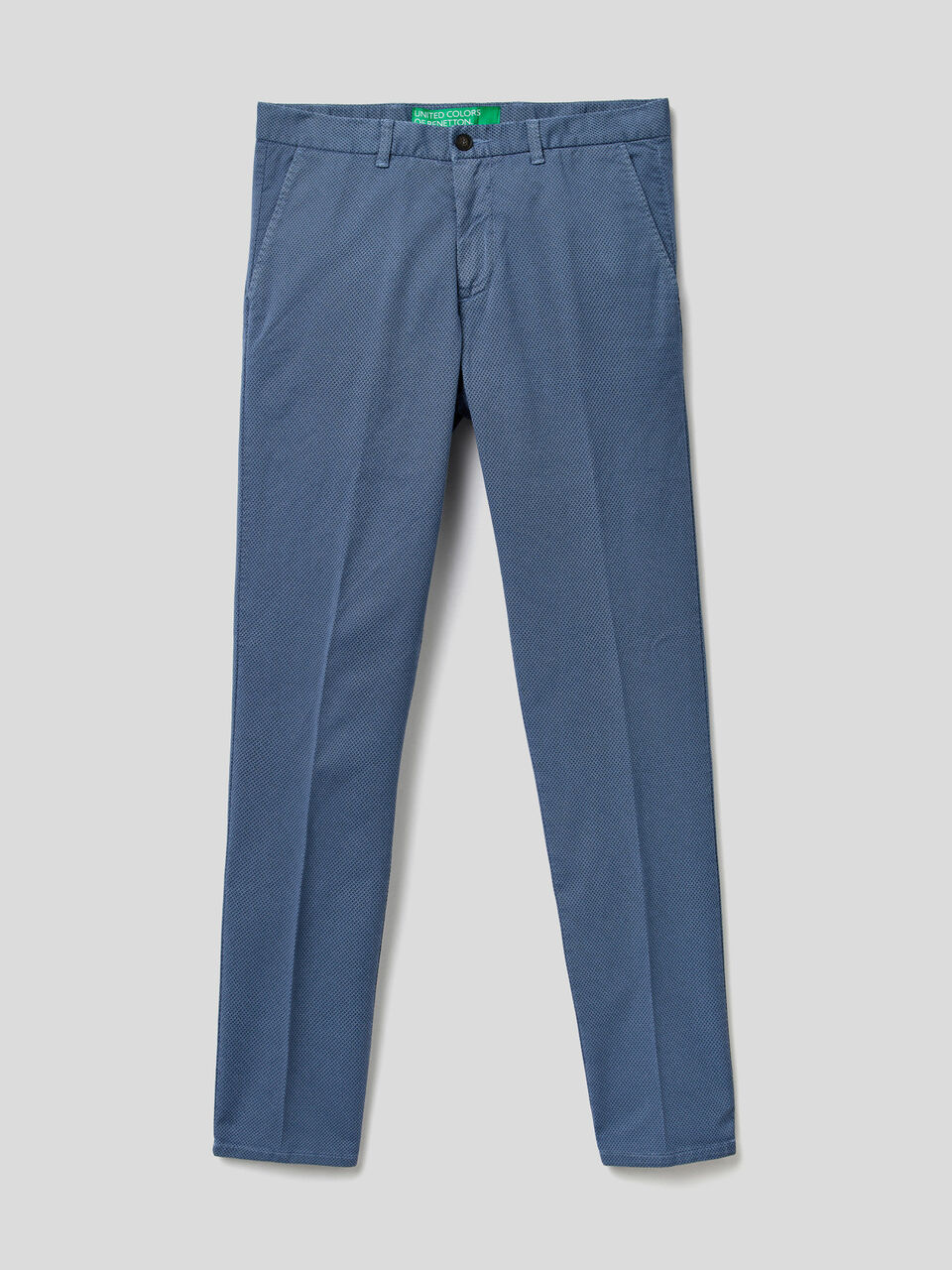 Slim fit chinos with patterned print image number 1