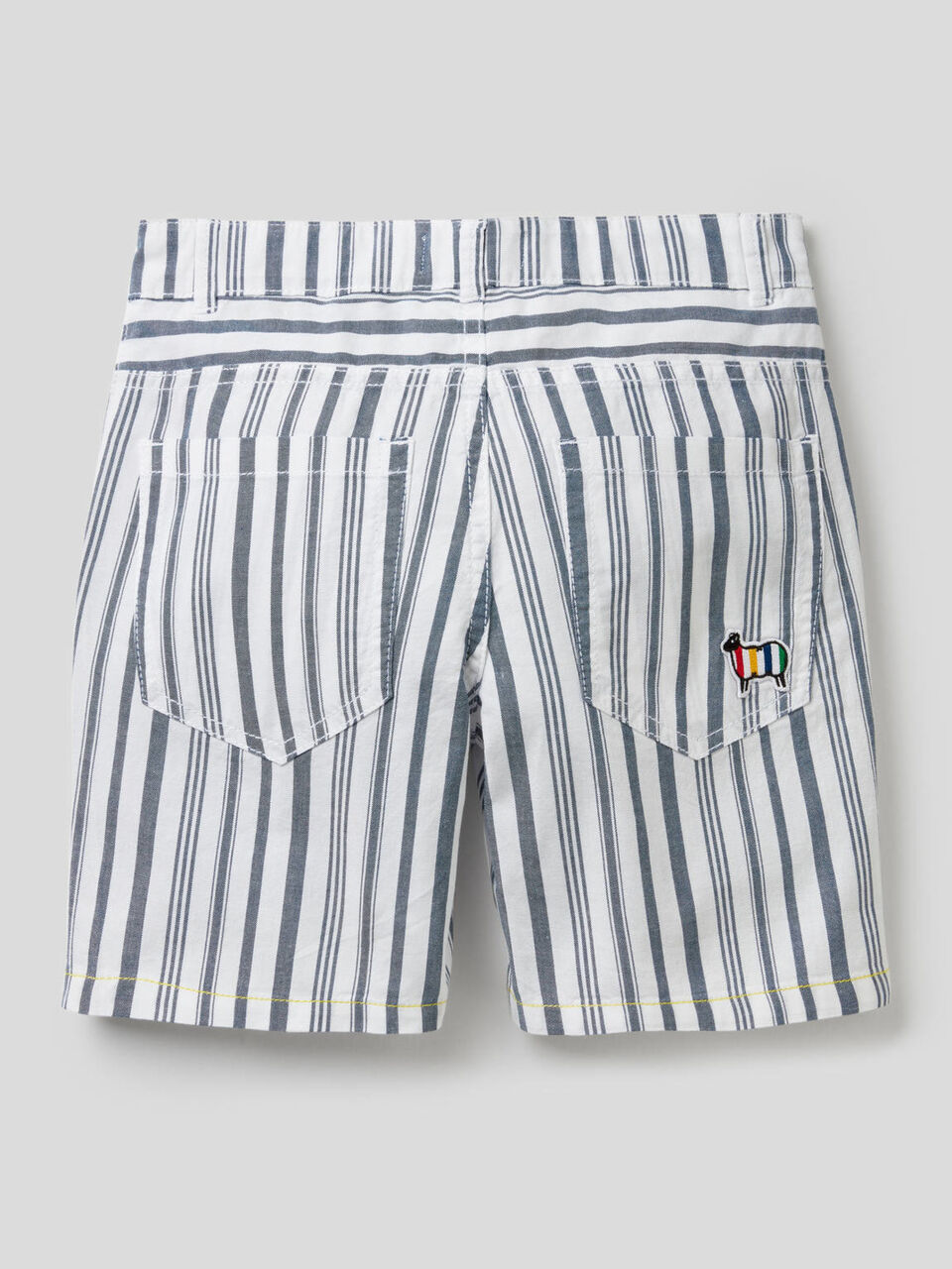 Striped bermudas in 100% cotton image number null