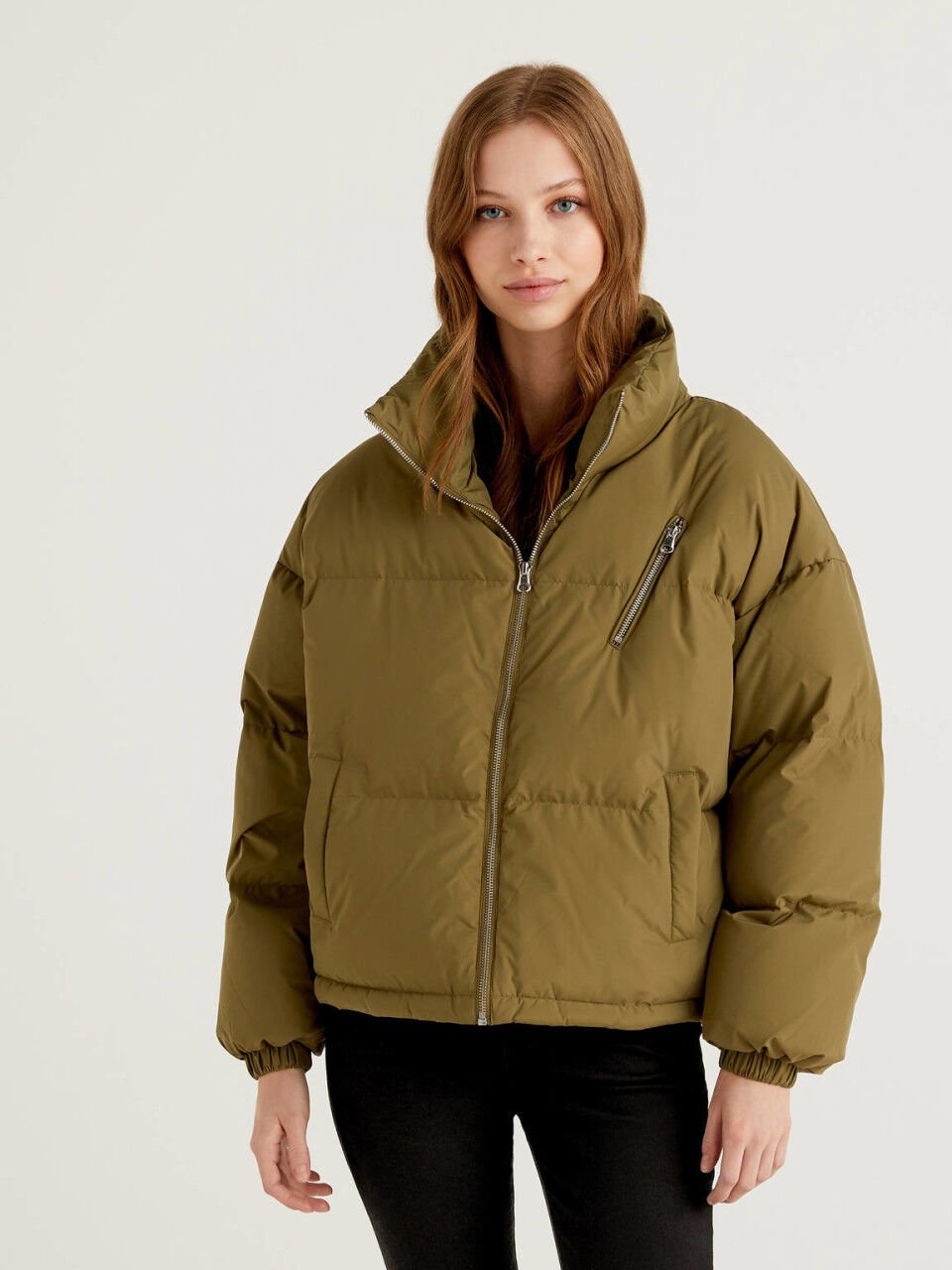 black puffer coat short