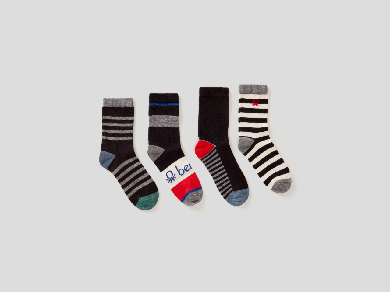 Boy Kid Mixed Socks Bundle 5-pack Check Stripe Black Grey Age 3 4 5 6 7 8 